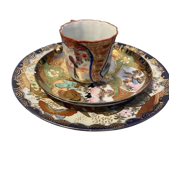 Vintage Japanese Chocolate Cup Geisha Girl Teacup and Saucer Bone China Japan - Picture 6 of 16